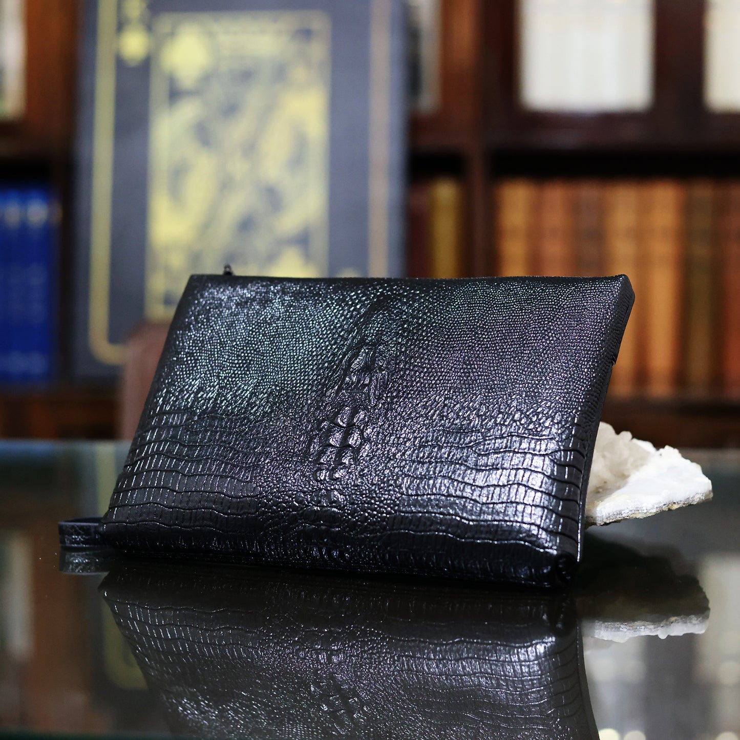 Crocodile Clutch – Embossed Leather Bag
