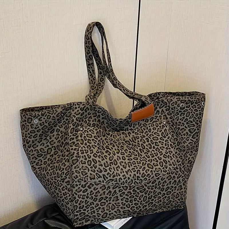 leopard vintage tote