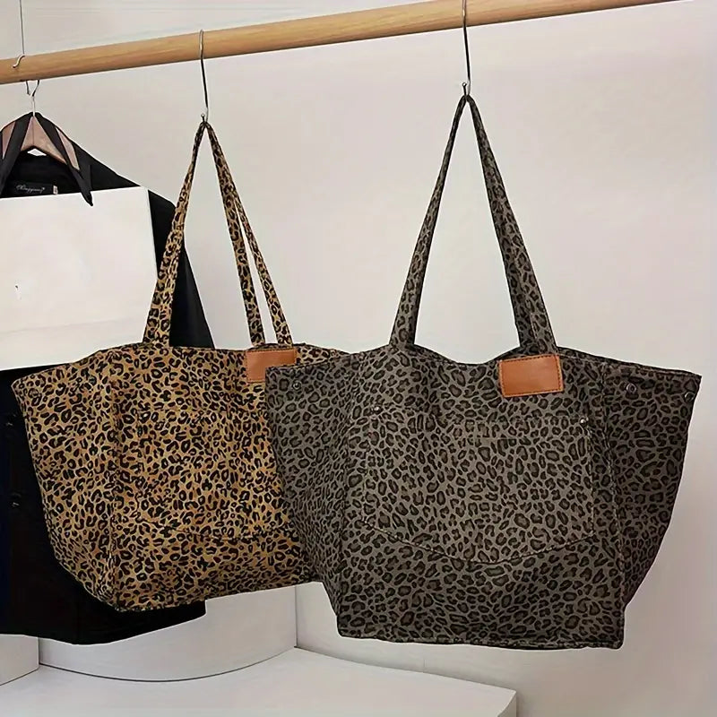 leopard vintage tote