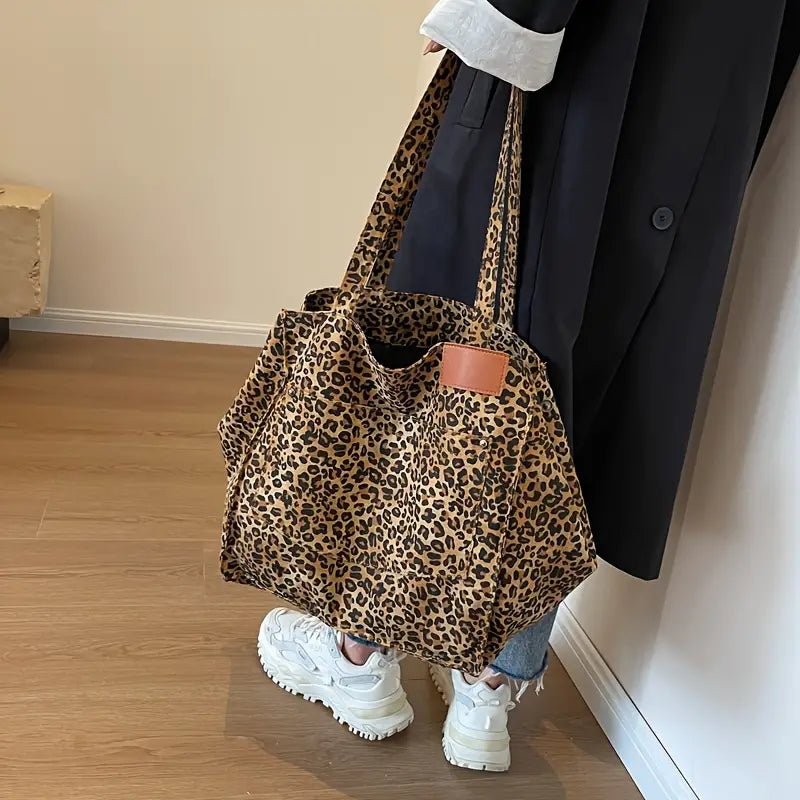 leopard vintage tote